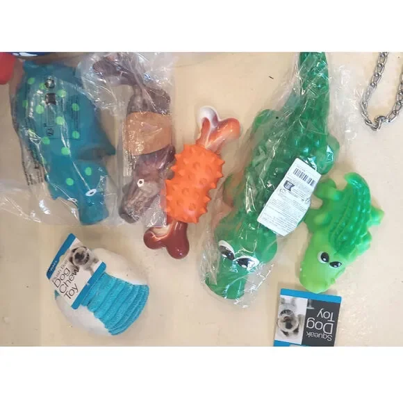 Dog accessories & toys lot / big dog leash collars chew toys bowls & more bundle Pets
